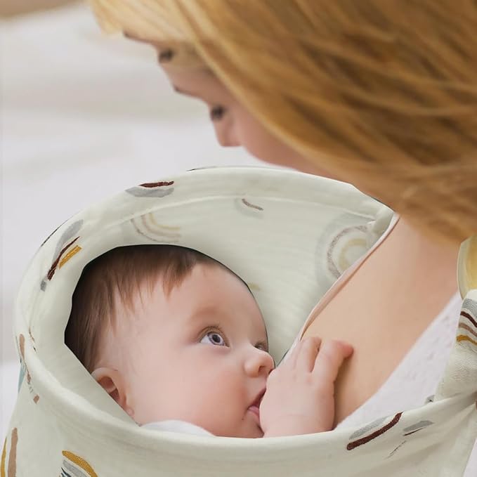 Nursing Cover Breathable Privacy Breastfeeding Cover Soft Comfortable Cotton Breastfeeding Cover Lightweight Portable Nursing Cover Multipurpose Nursing Apron for Mom 100x65cm ZHAZHAMO