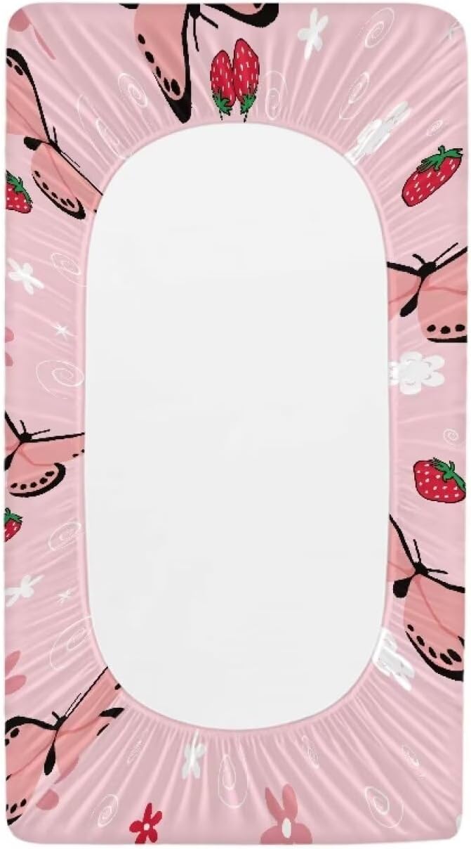 Butterfly Floral Changing Pad Cover Waterproof Soft Universal Tray Table Mat Durable Breathable Nursery Pad Change Cover Stretchy Changing Table Cover Infant