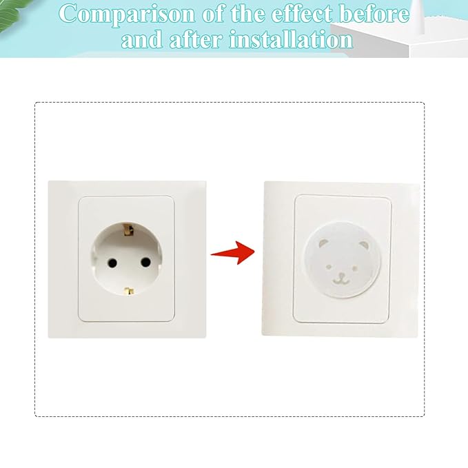 Fielect Outlet Plugs Covers 30Pcs Childproof Outlet Covers Protectors EU Electric Socket Cover Electrical Protector 2-Pin Transparent