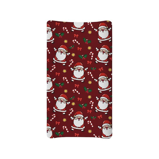 Christmas Santa Claus Changing Pad Cover for Baby Girls Boys Diaper Change Table Sheet Cover Soft Breathable Changing Table Cover Mat Sheet Covers