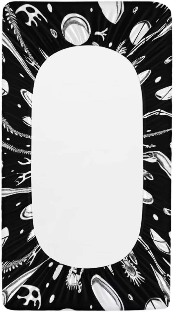 Changing Pad Covers for Boys Girls, Black Dinosaurs Diaper Changing Table Pad Cover Soft Breathable Changing Mat Cover for 32''x16" Cute Birthday Gifts for Baby