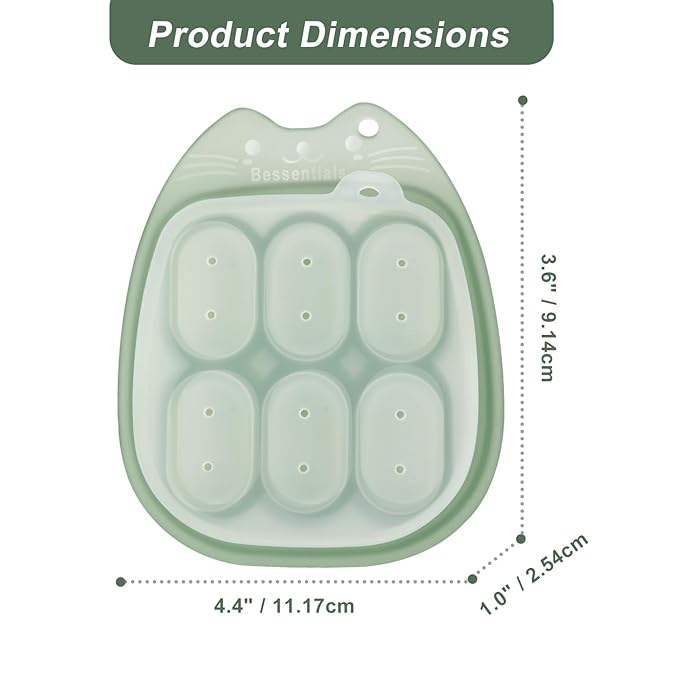 Mini Food Freezer Tray for Baby Feeder, Silicone Breastmilk Popsicle Molds for Teething, BPA Free(2 Pack)