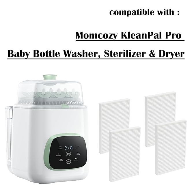 KleanPal Pro Filter for Momcozy KleanPal Pro GROWNSY, MOMFANN & Papablic Baby Bottle Washer Sterilizer & Dryer HEPA 13 Replacement Filters Safe Quality - Captures up to 99% of Particles - 4 Pack