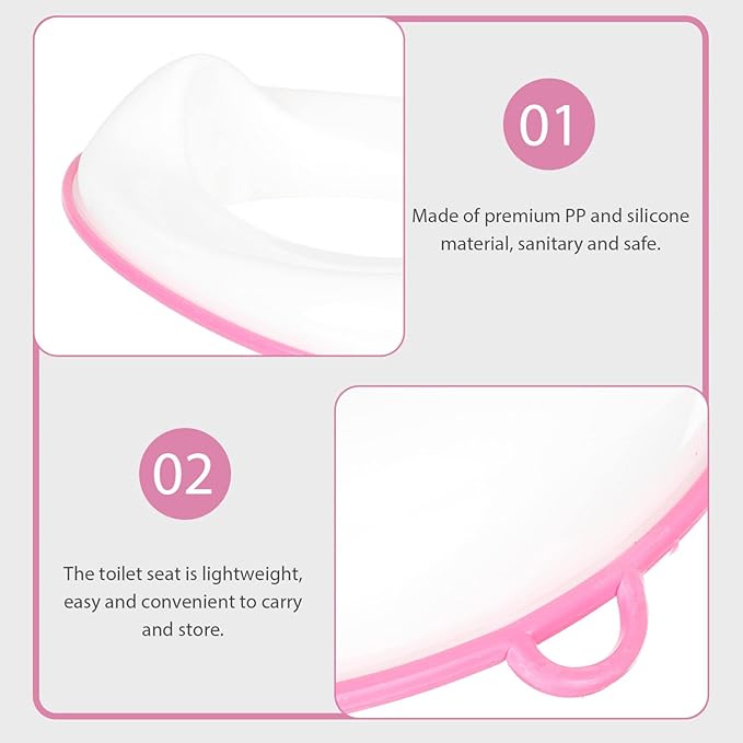 Veemoon Potty Training Seat Portable Toilet Seat for Boy Girl Comfortable and Sturdy Design Easy to Use for Boy Girl Travel Safe and Material Cute Potty Training