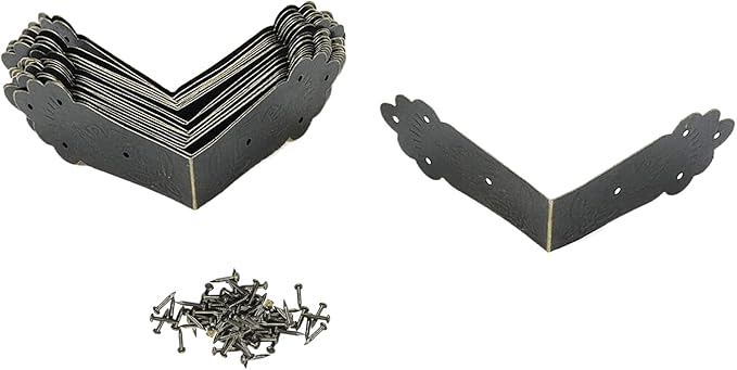Mcredy 20 PCS Metal Corner Protector,Furniture Corner Hardware Corner Bracket for Cabinet Decorative,2.68 Inch Length