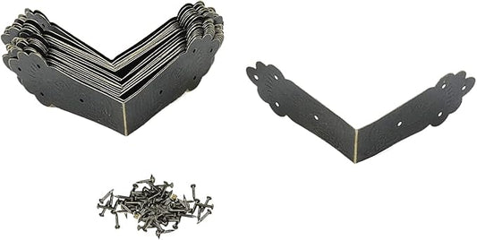 Mcredy 20 PCS Metal Corner Protector,Furniture Corner Hardware Corner Bracket for Cabinet Decorative,2.68 Inch Length