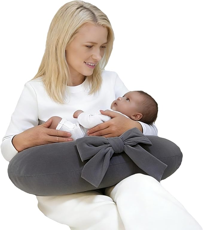 Nursing Pillow, U-Shaped Breastfeeding Support Cushion for Bottle & Breast Feeding (Gray)