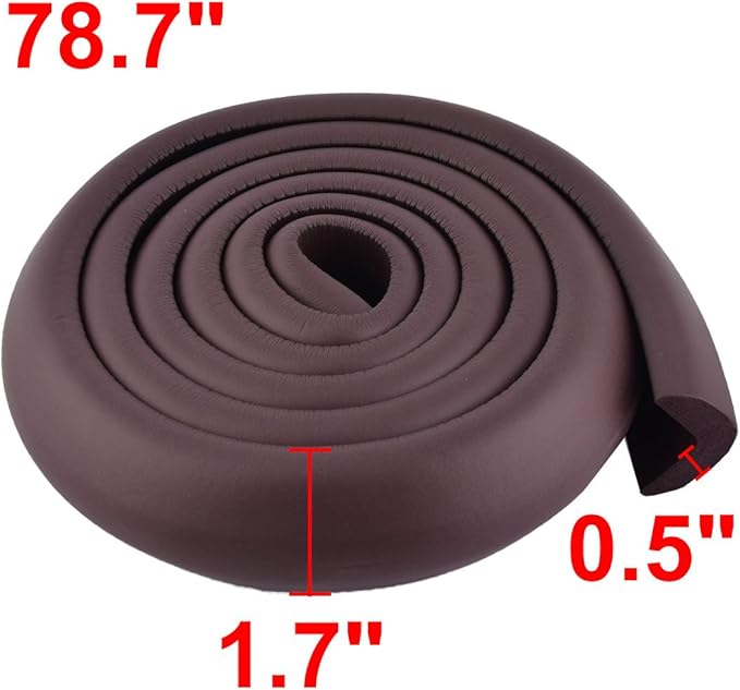 uxcell Foam Rubber Flat Furniture Dresser Corner Edge Protector Cushion 2 Pcs Dark Brown