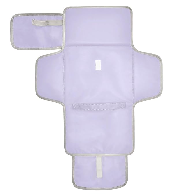 Portable Diaper Changing Pad Travel Baby Changing Mat Waterproof Diaper Changing Mat Foldable Lightweight Baby Changer with Built-in Pillow Purple