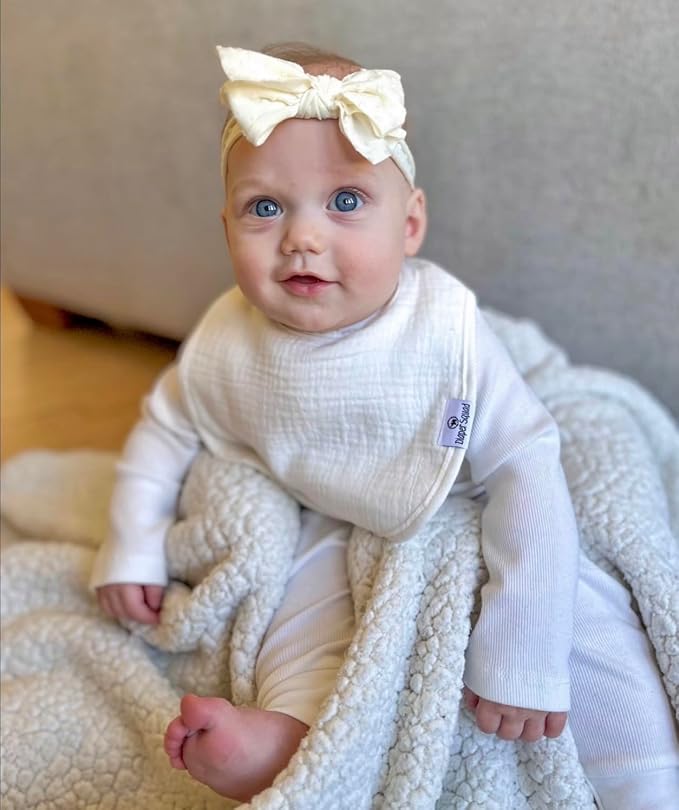 DiaperSquad's 100% Organic Cotton Baby Drool Bibs, Super Absorbent & Adjustable Baby Bibs for Drooling and Teething