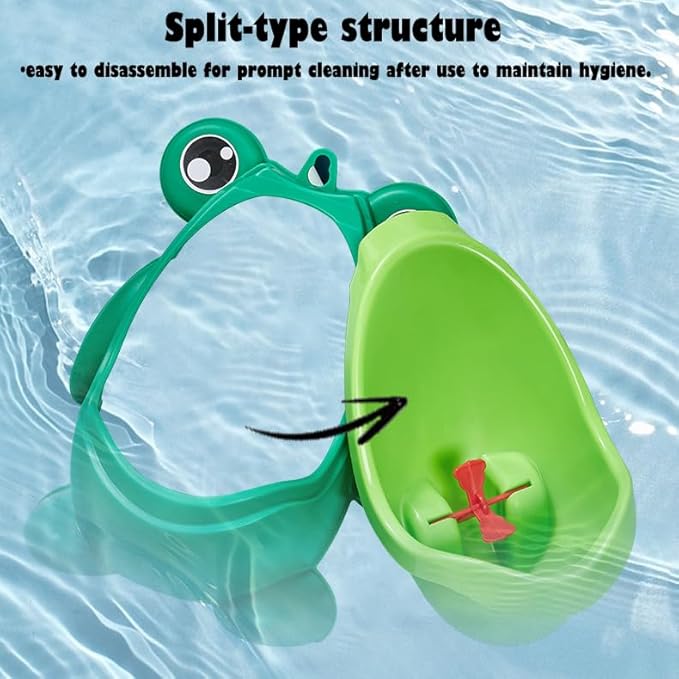 Cute Frog Urinal Standing Potty Training Urinal for Boys Pee Training Toilet with Funny Aiming Target Easy to Clean & Portable