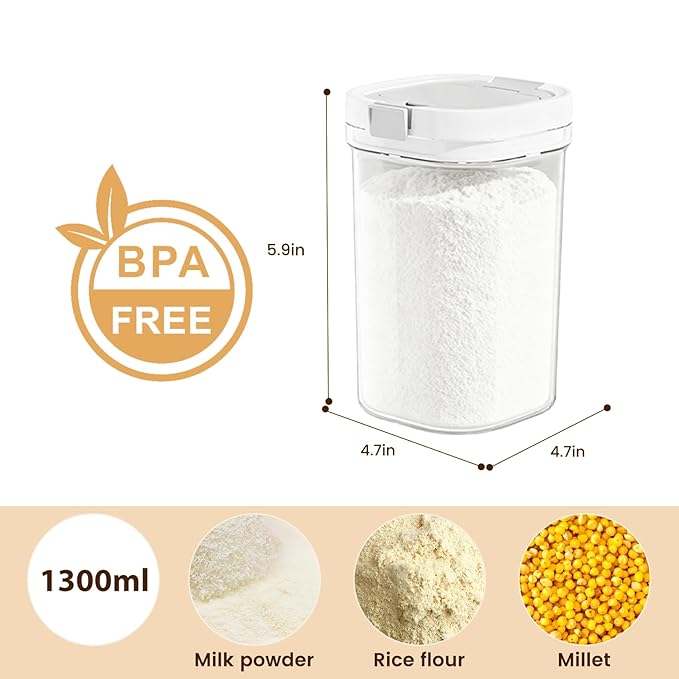 Formula Container to go-1300ml Travel Dispenser BPA Free Airtight Container with Spoon and Layered Storage