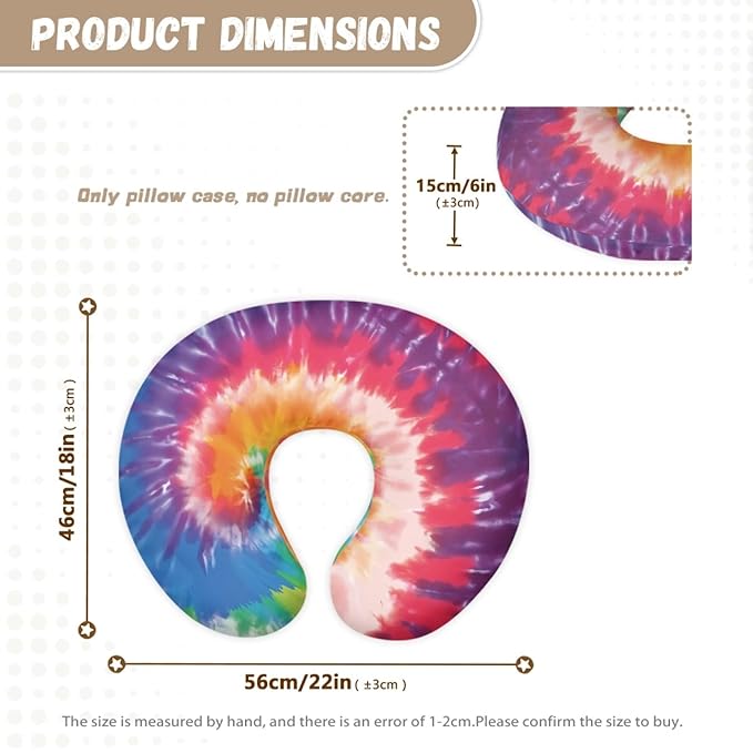 Forchrinse Rainbow Dog Paw Print Nursing Pillow Cover Breastfeeding Pillow Slipcover for Baby Girls Soft Fit on Newborn Feeding Pillow Cases Washable