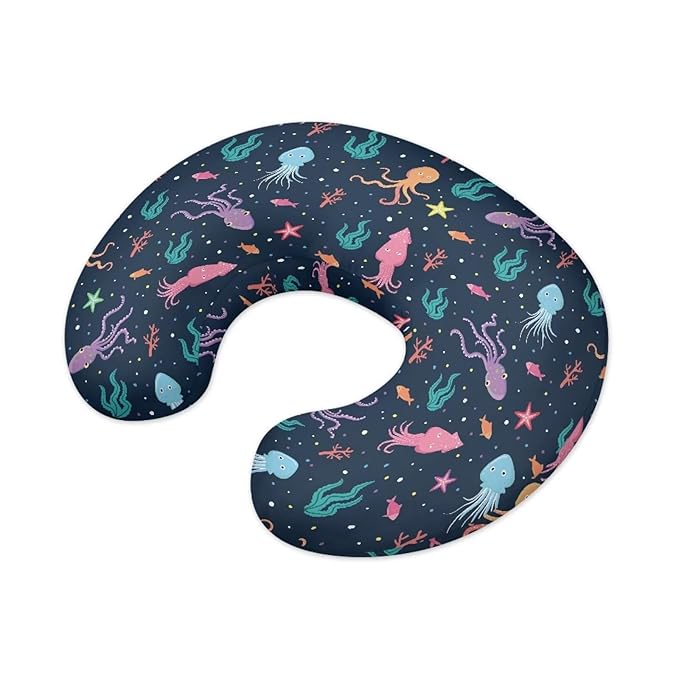 Colorful Octopus Nursing Pillow Cover, Fits The Original Support for Breastfeeding, Bottle Feeding, and Bonding Comfortable Slipcover for Baby Girl and Boy