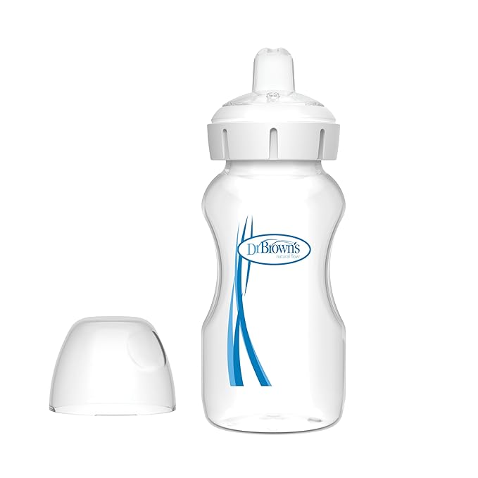 Dr. Brown's Options+ Wide-Neck Baby Bottle Silicone Sippy Spout, 6m+, 2-Pack