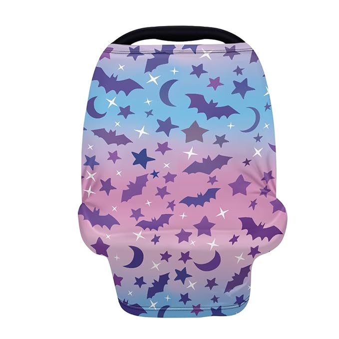 Belidome Gothic Baby Stuff Bat Breastfeeding Cover for Women Carseat Covers Baby Nursing Shawls Breathable Stretchy