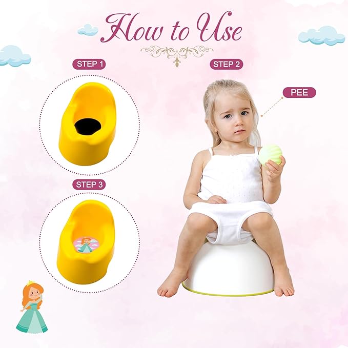 Geyee 24 Pcs Potty Training Stickers Potty You Pee on Toilet Reveal Stickers Chart Reusable Pee Decals Color Changing Seat Toilet Targets for Boys Girls Kids Training Use(Princess)
