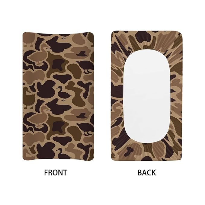 Camo Hunting Duck Changing Pad Cover for Baby Soft Diaper Change Table Covers with Elastic Edge Washable Cradle Mattress Sheets 32"x16" Inch