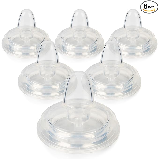 Sippy Spout Nipples for Dr. Brown's Wide-Neck Baby Bottles and Sippy Spout Bottles,Variable Flow, Silicone Conversion Nipple,6+ Months,6 Count