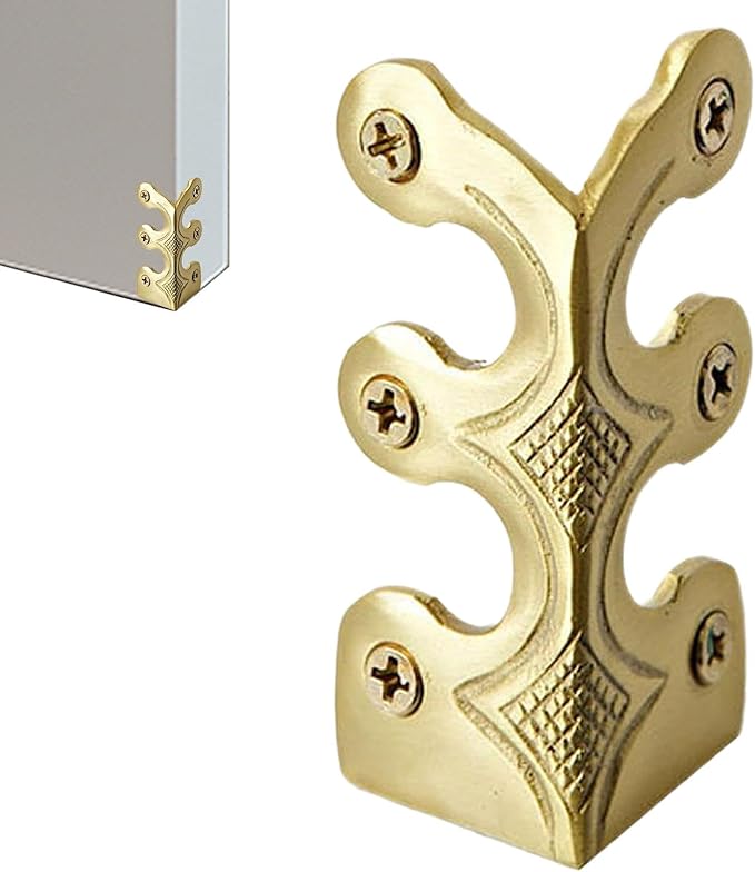 Baseboard Protector - Antique Corner Protectors, Brass Skiffers | Edge Corner Protectors Metal Skiffer, Decorative Protector Cover, Solid Brass Skirting Board Corner Protectors, Corner Guard for Home