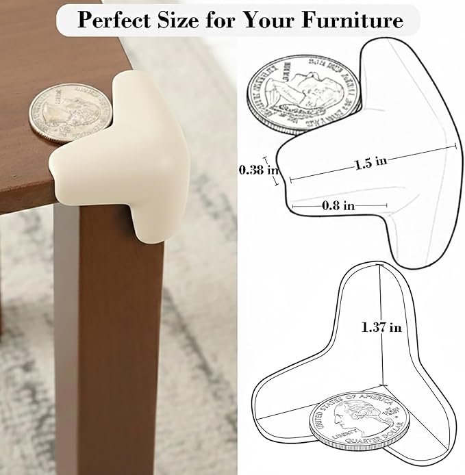 Corner Protector for Baby, 12 Pack EVA Foam Baby Proofing Corner Guards, Soft Y-Shaped Furniture Edge Protectors for Tables and Sharp Corners, Tear-Resistant Updated Design, White