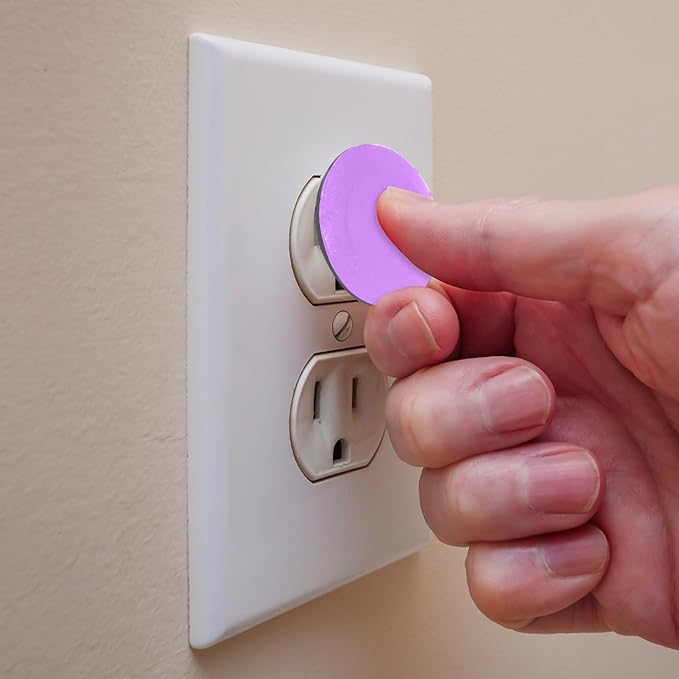 Baby Safety Outlet Plug Electrical Socket Covers, Pure Light Purple Violet Color Pattern
