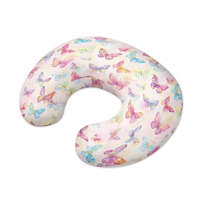 Multicolored Butterfly Nursing Pillow Cover for Baby Boy Girl Breastfeeding Nursing Pillow Slipcovers Super Soft Easy to Use and Dustptoof
