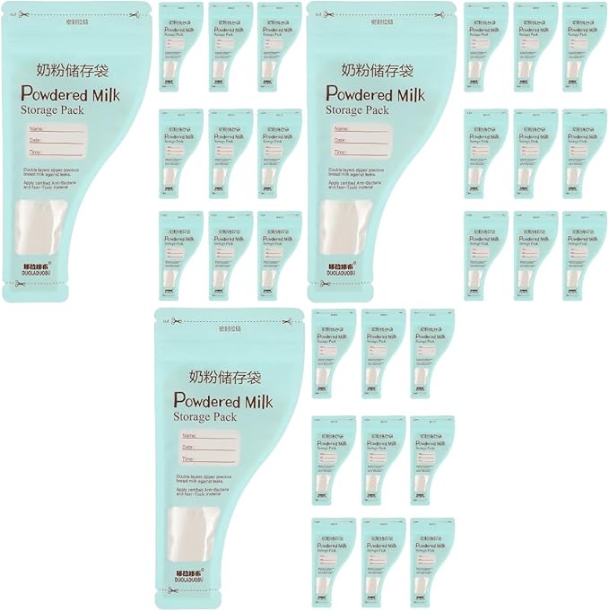 Kisangel 90pcs Milk Storage Bags, Disposable Powder Formula Bags, Small Baby Formula Container To Go for Feeding Food Milk Breastmilk Pouches