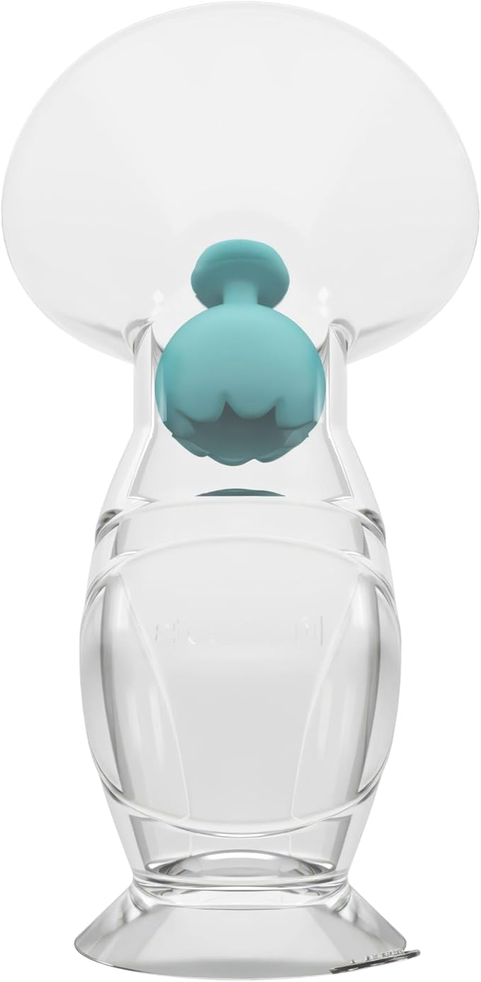 Dr. Talbot's Mom Silicone Breast Pump - 4 oz - Hands-Free, Noise-Free, Leak-Resistant Manual Suction Pump - Natural Silicone Cup, Ball Stopper & Suction Base - Breast Milk Collector for Breastfeeding