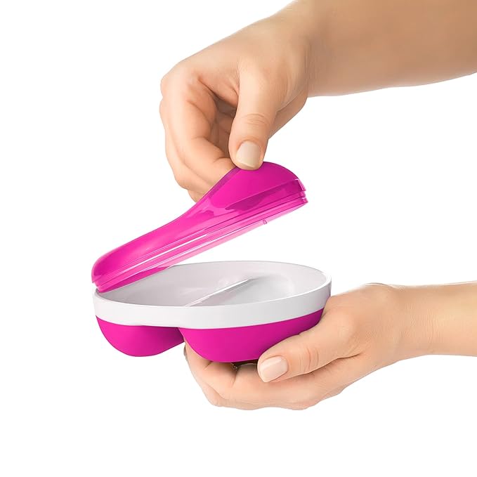 OXO Tot Divided Feeding Dish with Removable Ring Pink