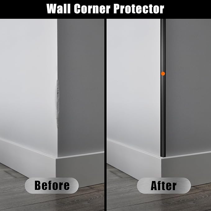 Aluminum Alloy Black Corner Guards 6PCS Thickness Wall Corner Protectors for Walls Right Angle Corner Protectors Guards L Shaped Metal Protectors 90° Angle, Corner Guards 19Ga (0.6x0.6X48.0 Inch)