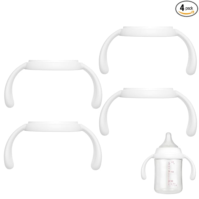 Baby Bottle Handles Compatible with Pigeon Nursing Bottles and Silicone Coating Glass Bottles, 4 Count