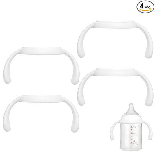 Baby Bottle Handles Compatible with Pigeon Nursing Bottles and Silicone Coating Glass Bottles, 4 Count