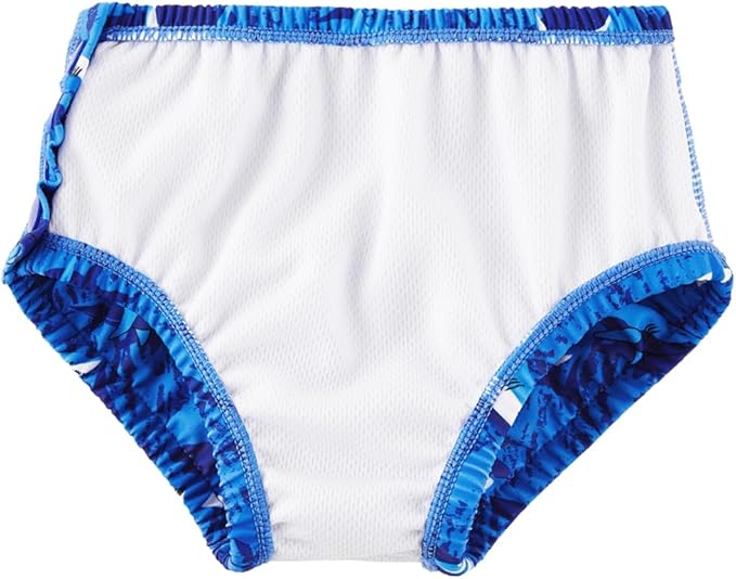 Baby Swim Diapers Reusable Washable Infant Diaper Swimsuit with Side Snap UPF 50+ Sun Protection for Pool Beach(0-6 Months,Sharks)