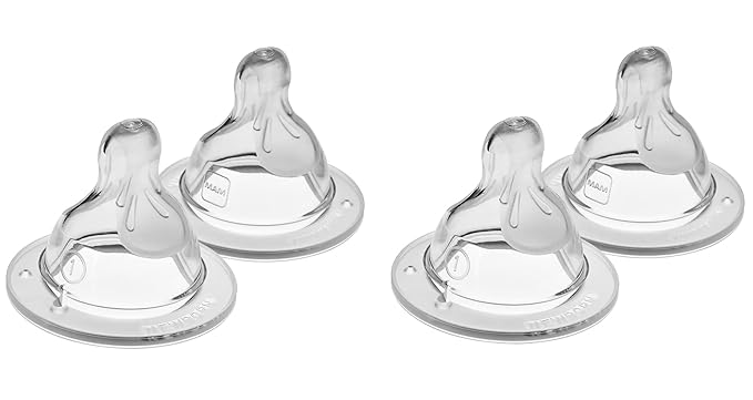 MAM Bottle Slow Flow Nipple Level 1, for Newborns, SkinSoft Silicone Nipples & Easy Start Matte Anti-Colic Baby Bottles, 9 oz (2 Count), Medium Flow, Baby Girl