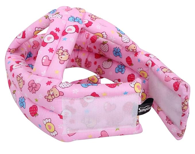 Baby Safety Helmet+2 Pairs Baby Crawling Knee Pads, Soft Comfortable Adjustable Baby Head Protective Cap Hat, Toddler Anti-Slip Knee Pads, for Baby Toddler Sitting Walking Climbing Running (Pink)