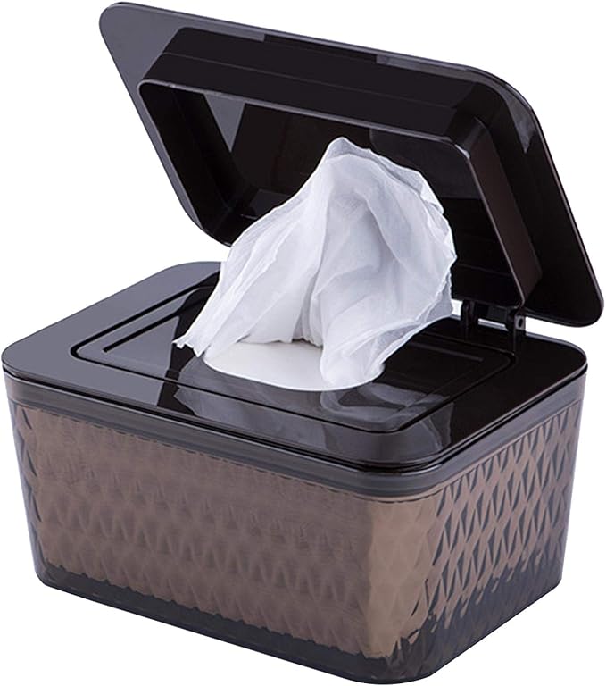Wipes Dispenser, Seal-Designed Wipe Case Dustproof Paper Towel Container with Lid Wet Tissues Storage Box for Bathroom Bedroom Kitchen