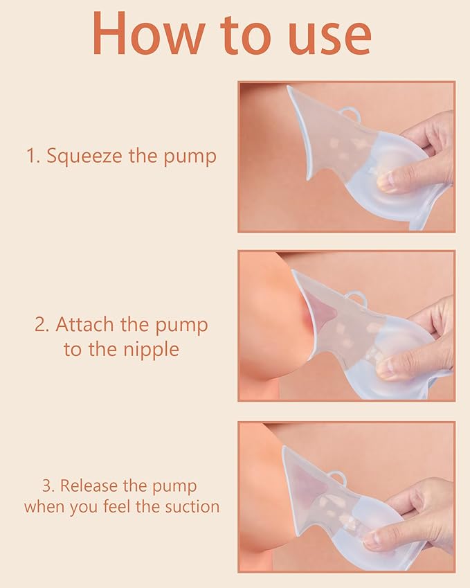 HORIGEN Manual Breast Pump for Breastmilk, 4 Ounce BPA-Free & Food Grade, Portable Leak-Proof Lid & Suction Base Silicone Wearable Hand Pump Collectors for Expressing Milk, Home, Work, Travel