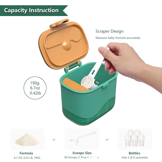 WAN-WAN Baby Formula Dispenser on the go, Milk Powder Formula Container for Travel