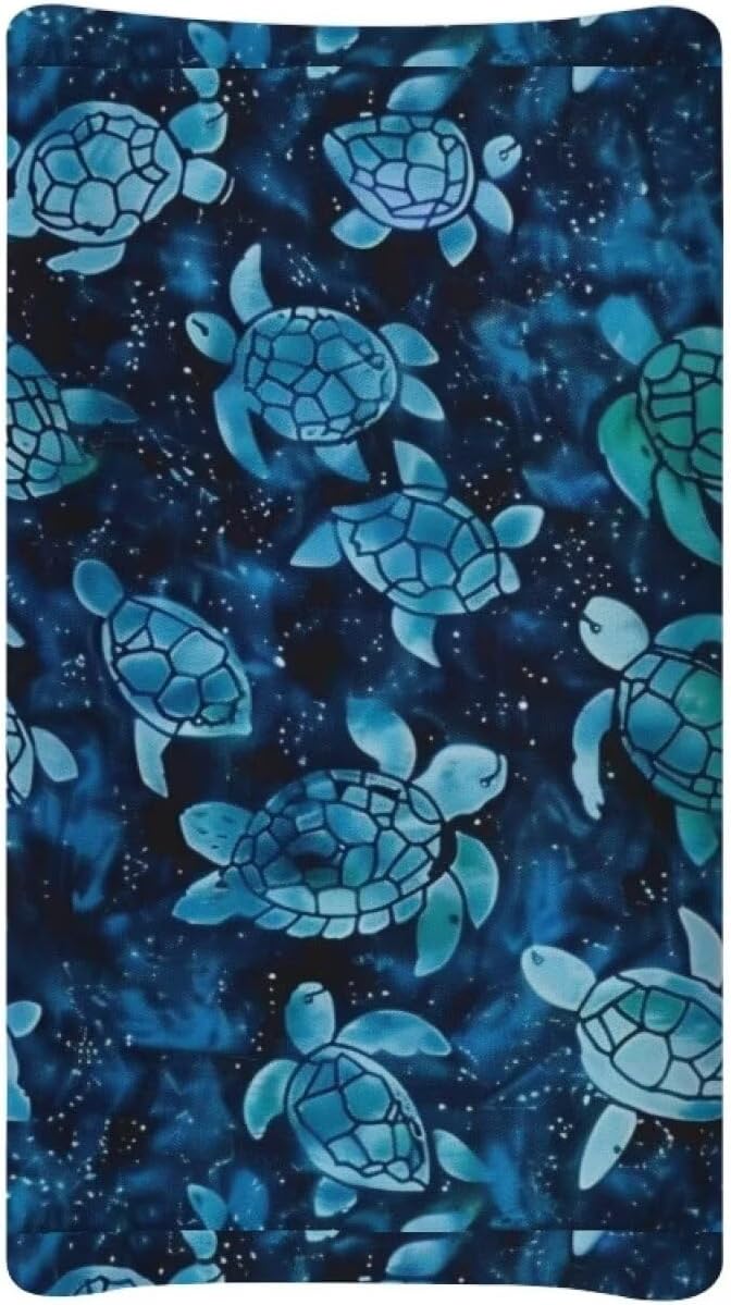 Changing Pad Covers for Boys Girls, Blue Sea Turtle Diaper Changing Table Pad Cover Soft Breathable Changing Mat Cover for 32''x16" Cute Birthday Gifts for Baby