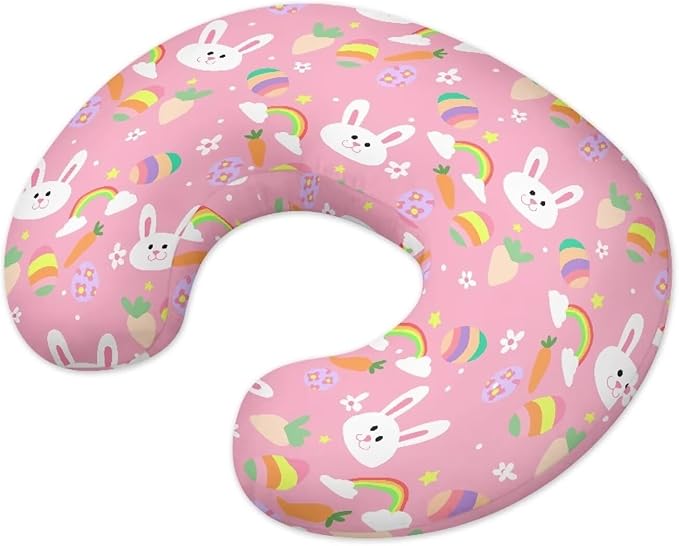 Bunny 2 Nursing Pillow Cases for Newborn Support for Breastfeeding, Bottle Feeding & Bonding Feeding Pillow Cover Stretchy Comfortable Pillow Slipcover Cover Only
