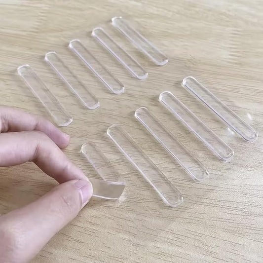 Home Life | Adhesive Strips | Cabinet Bumper | Silicone Anti-Collision Strips for Furniture Protection | Door Bumpers | Furniture Bumpers | Wall Protection | Sound Dampening | Transparent | Set of 10