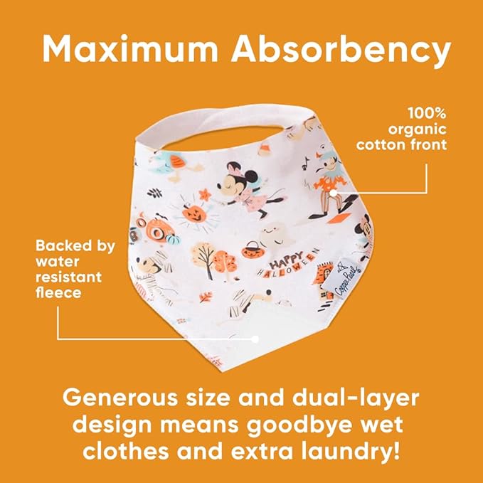 Copper Pearl - Disney Character Prints 4 Pack Baby Bibs Boy & Girl