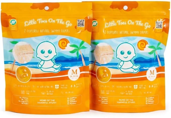Little Toes On The Go Swim Diapers 2 Bag Bundle (Count 4) Size Medium