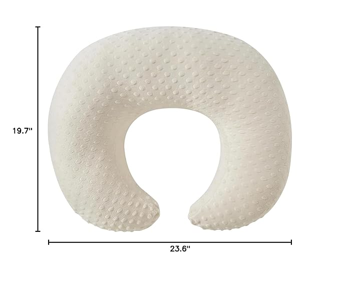 ESEN Plus Size Nursing Pillow and Body Positioner for Breast Feeding and Bottle Feeding, Ultra Soft Baby Breastfeeding Pillows with Removable Nursing Pillow Cover for Mom and Baby (Beige)