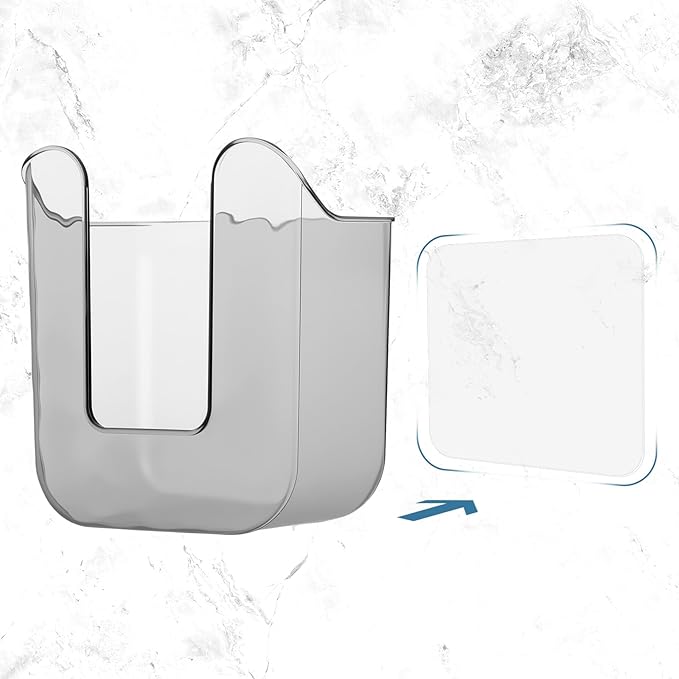 Flushable Wipes Dispenser Wall-Mounted Tissue Box Kitchen Wipes Storage Wipe Holder for Bathroom Bedroom Kitchen Toilet (Translucent Gray)