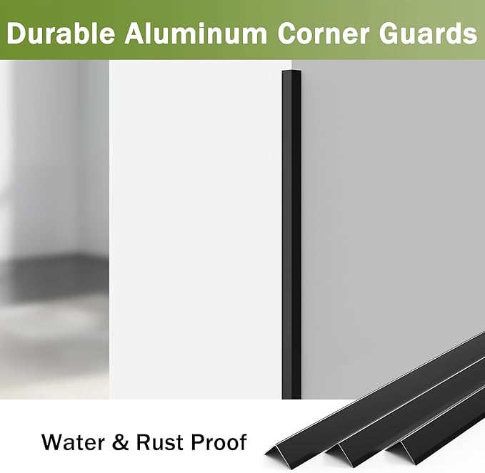 Aluminum Corner Guards L Molding Corner Guards with 90° Angle 35X 0.8inch Stick Metal Corner Protector Molding for Wall Table Door Frame Protection and Decoration (3 Pack)