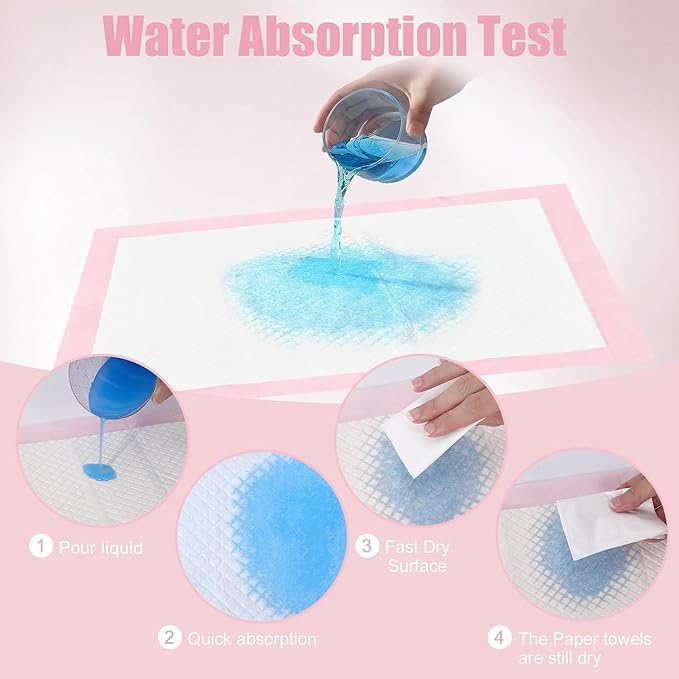 100Pack Disposable Changing Pads,Baby Disposable Underpads 17 X 13 in,Waterproof Diaper Changing Pad,Ultra Absorbent Disposable Pads,Leak-Proof Breathable Underpads Bed Table Protector Mat