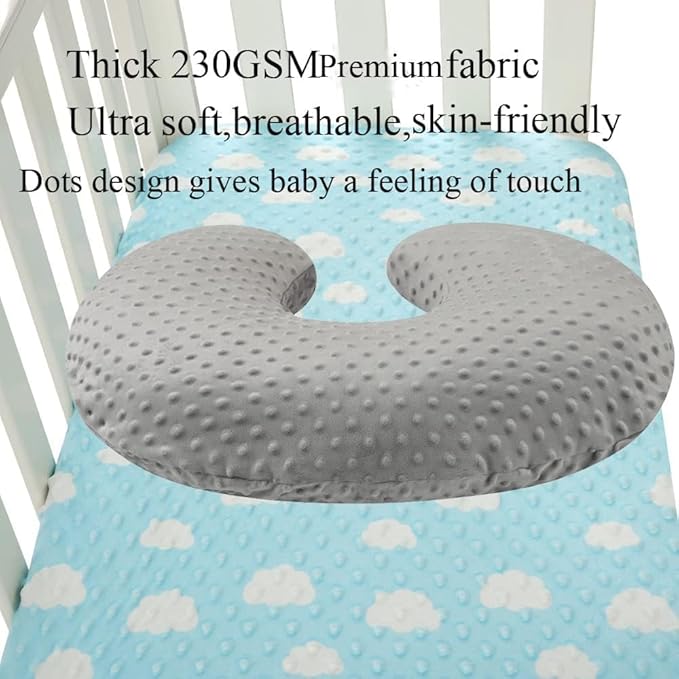 Dot Nursing Pillow Cover Set 2 Pack Nursing Pillow Slipcovers, Ultra Soft Compatible with Boppy Pillow,Standard Pillow for Baby Boy Girl Grey and Pink
