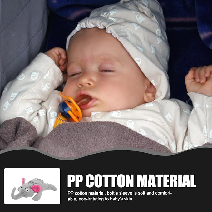 Plush Baby Bottle Holder Animal Milk Bottle Cover Warm Glass Bottle Protector